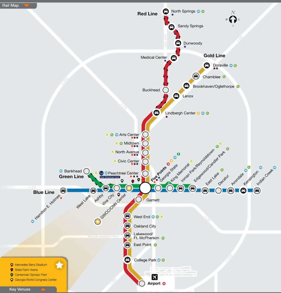 MARTA train stations map