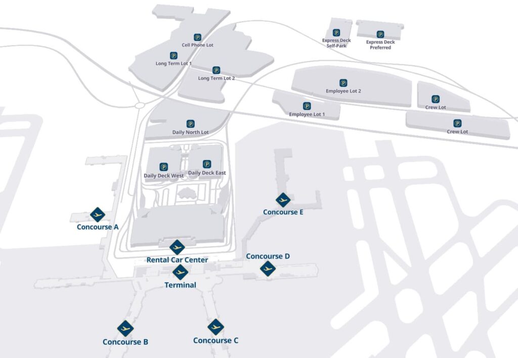 Charlotte Douglas International Airport map