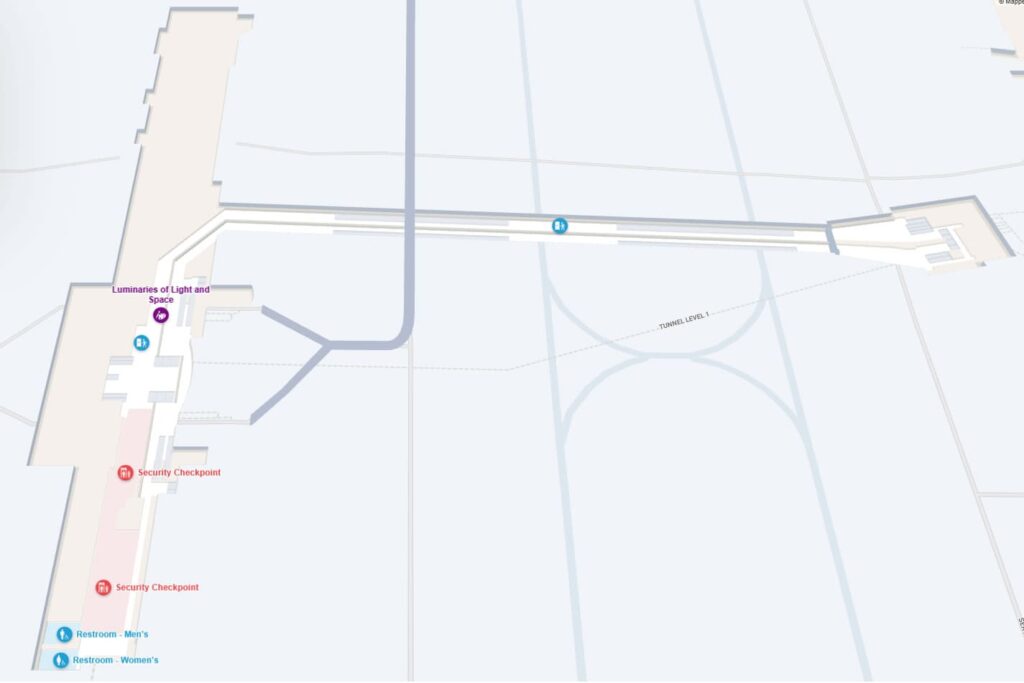 Los Angeles International Airport west gates at Tom Bradley map