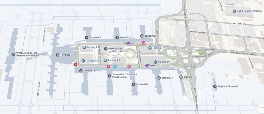 Los Angeles International airport map