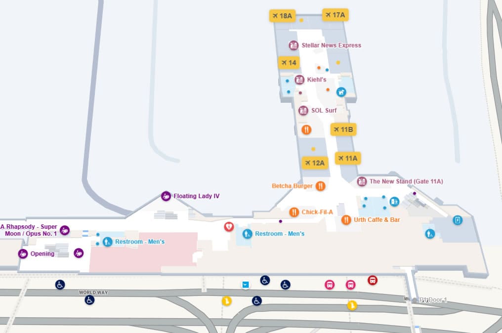 Los Angeles International Airport terminal 1 map