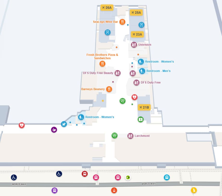 Los Angeles International Airport terminal 2 map