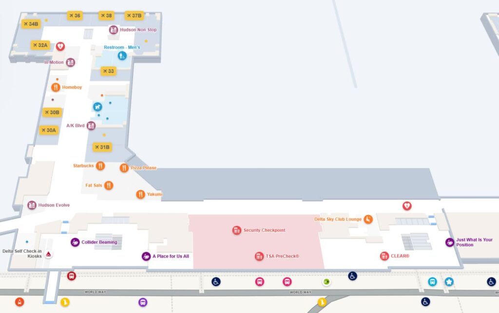 Los Angeles International Airport terminal 3 map