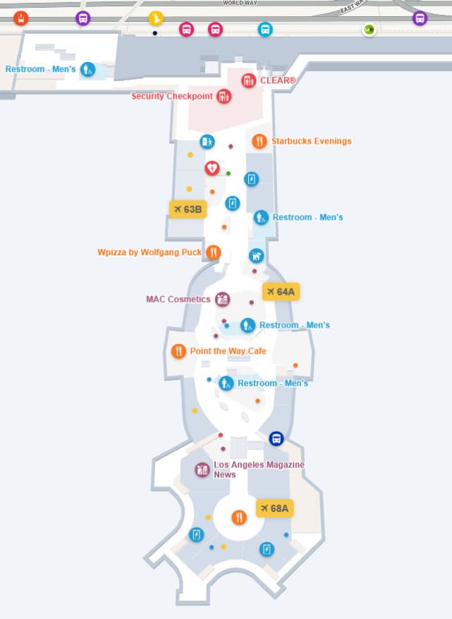 Los Angeles International Airport terminal 6 map