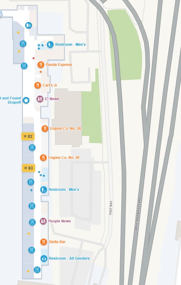 Los Angeles International Airport terminal 8 map