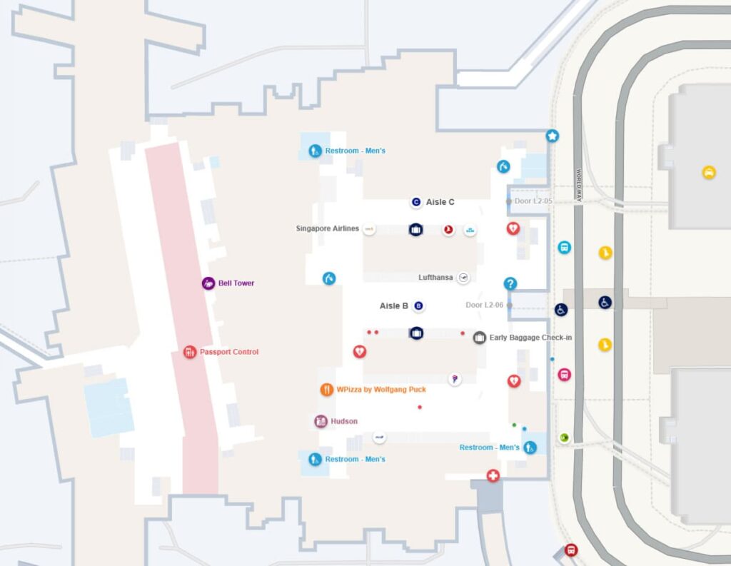 Los Angeles International Airport terminal B map