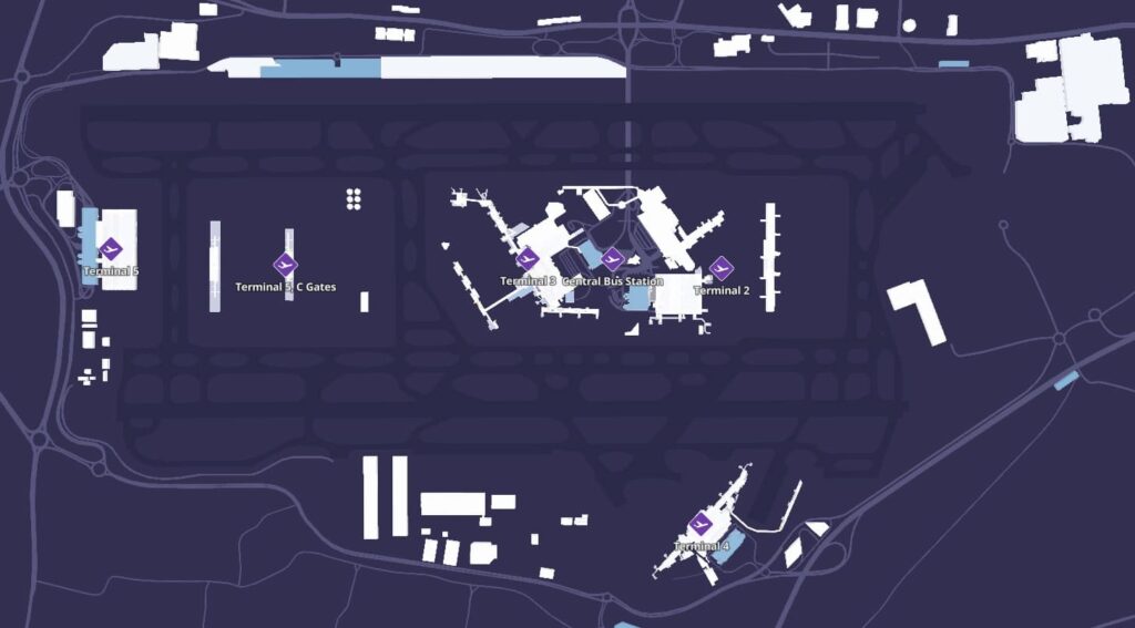 Heathrow Airport global map