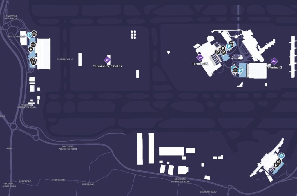 Heathrow airport parking map