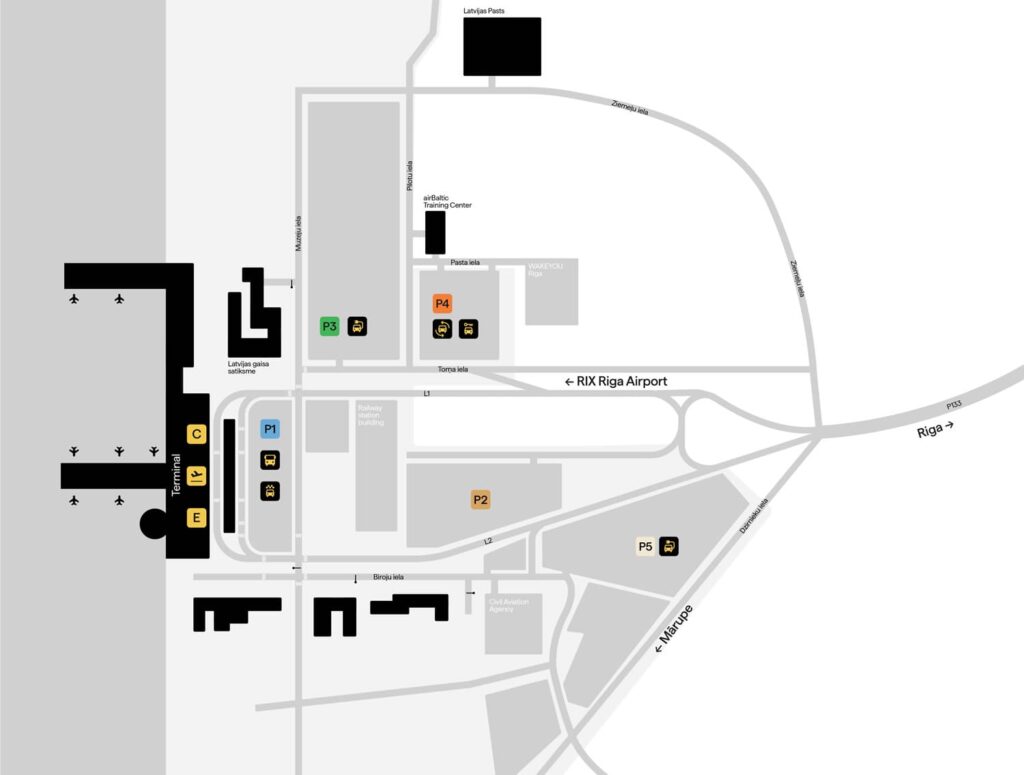 Car Park Locations Riga Airport