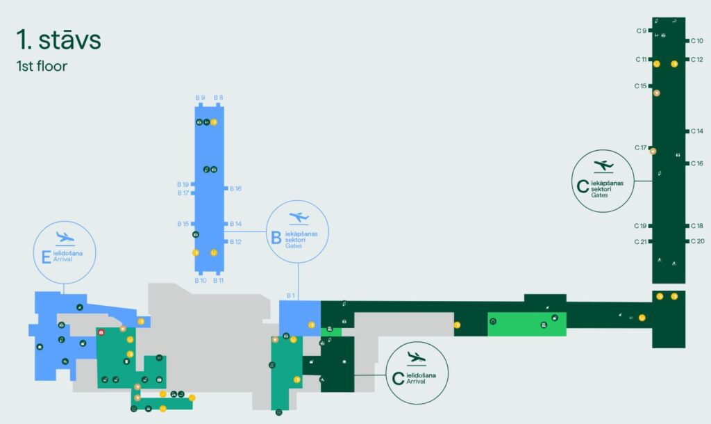 Riga Airport Map